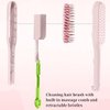 JLEivvi 1 Pcs Cleaning Hair Brush Anti Self Static Hair Comb Soft Hair Comb Massage Comb Easy Clean Hair Brush for All Hair Types(Pink)