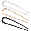 3 Pack French Hair Forks, U Shaped Hair Pins Tortoise Shell Clips Hairstyle Accessories Benefree Style Twist Hair Sticks Chignon Bun Hair Sticks for Women Girls (Gold + Silver + Black)