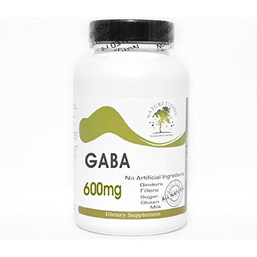 Naturetition Supplements GABA 600mg Gama Aminobutyric Acid Amino Acid ~ 180 Capsules - No Additives