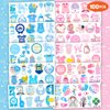 100 PCS Gender Reveal Temporary Tattoos Themed Birthday Party Decorations Favors Supplies Decor Baby Boy Or Girl Pink And Blue Tattoo Stickers Gifts For Game Kids Boys Girls Classroom School Prizes