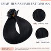 Hairro U Tip Hair Extensions Remy Pre Bonded Fusion Hairpieces Utip 100% Human Hair U-tip Nail Tipped Keratin Glue Stick Microlink Hair Extension For Women 100 Strands 14" 50g #1B Natural Black