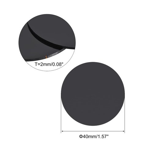 MECCANIXITY 40MM Round Miniature Model Bases, 2MM Thick Circular Base, Black Pack of 10