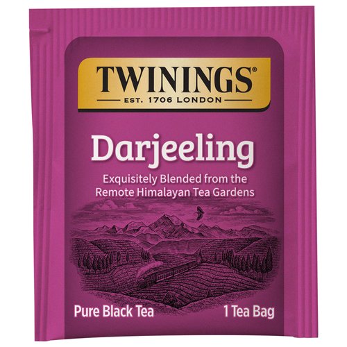 Twinings Darjeeling Black Tea, 20 Count Pack of 6, Individually Wrapped Bags, Delicate Light Taste, Caffeinated