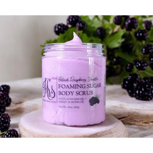 Black Raspberry Vanilla Foaming Sugar Scrub | Whipped Body Scrub | Foaming Soap Scrub | Emulsified Scrub | Moisturizing | Exfoliating