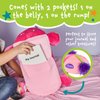 MEMORY MATES Cuddly Memory Foam Pillow Plush with Belly Pocket, Kids Pillow for Hugging Sleeping & Storing Diary, 15” Stuffed Animal & Journal Set - Katie The Pink Monster