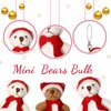 Skylety 20 Pcs 2.36 Inches Christmas Mini Stuffed Bears Tiny Animal Plush Toy Small Bear Keychain Small Jointed Bears Doll Gift for Christmas Tree Decorations Xmas Stockings Birthday
