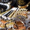 DMIGHT New Years Eve Party Supplies 2025, New Years Decorations, Party Favors Including Ballons, Banner, Top Hats, Headband Tiaras, Horns, Squawkers, Glasses, Leis Necklaces