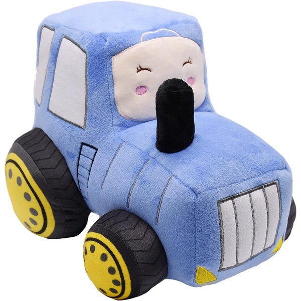 XIAOHONG Car Plush Tractor Stuffed Cushion Truck Toy Super Cute Blaze Car Plush Pillow - Soft Monster Trucks Plush Toy for Little Boys, Girls, Babies and Toddlers - Great Gift (Blue)