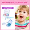 JXJ Pretend Makeup Toy Set for Toddler Girls - Blue Makeup Set with Nail Polish, Lipstick, and Fake Accessories - Ideal Dress Up Toy for 2-8 Year Old Girls for Birthdays