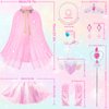 Surelect Princess Dress Up Clothes for Little Girl, Light Up Princess Cape Set with Crown, Princess Dresses for Girls 3-8 Role Play, Princess Toy Gift for Halloween Christmas Birthday Party