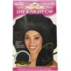 Annie - Ms. Remi Silky Satin Double Cotton - Lined Day and Night Cap - Comfort Elastic Band (Extra Jumbo - Black)