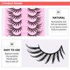 7 Pairs 17MM Fox Eye Lashes False Eyelashes Wispy, Fluffy Fox Eyelashes Cat Eye Lashes Strip Lashes, Lightweight Eyelashes Volume Fake Lashes Eyelash Extensions Natural Looking False Lashes, Black