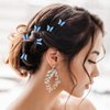 Bartosi Butterfly Hair Clips Blue Butterfly Hair Pin Bride Wedding Decorative Bobby Pins Bridal Hair Pieces Hair Accessories for Women and Girls (Pack of 6)