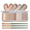 Berinist 9 Colors Matte Eyeshadow Palette, High Pigmented Natural Nude Eye Shadow Makeup Palette Ultra-Blendable, Long Lasting Eyeshadow Pallete with 3 Eyeshadow Brush for Women
