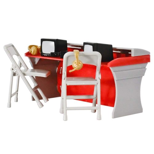 Red & Gray Commentator Table Playset for Wrestling Action Figures