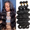 Releek Human Hair Body Wave Bundles 100% Unprocessed Brazilian Virgin Human Hair Body Weave Bundles (20 22 24 Inch) Human Hair Extensions for Black Women Natural Color