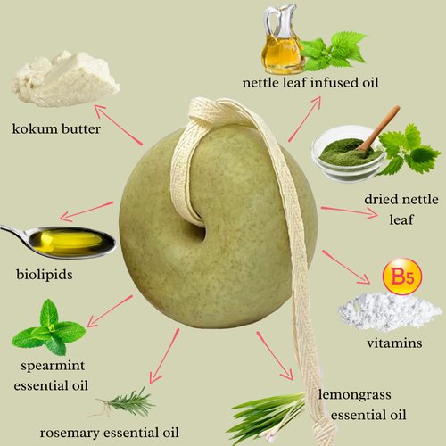 EARTH IS... Shampoo Bar - All Hair Types – Mild Natural Shampoo – Eco-Friendly – Plastic Free - PH-Balanced – Vegan – Sulfate Free – Biodegradable – Zero Waste, 3.7 oz (Herbal with Nettle Leaf)