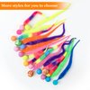LE TOOTER Bouncy Ball with Tail Cat Toys,5 Packs Magic Worm with Ball Toy for Cats,Fuzzy Worm Bouncy Balls Cat Toy