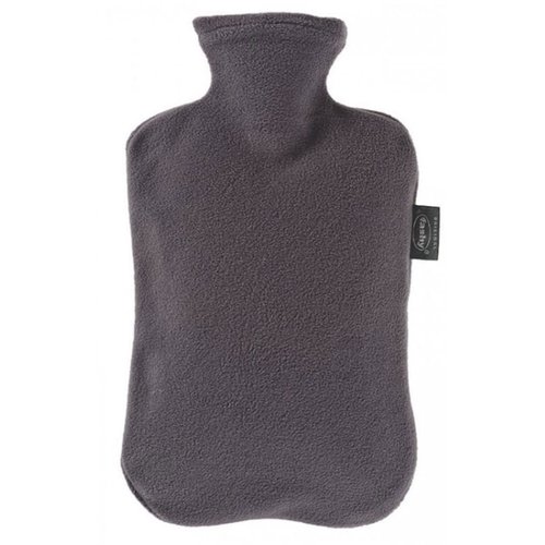 Fashy Hot Water Bottle with Fleece Cover, 2.0 L, Charcoal
