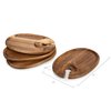 PICNIC TIME TOSCANA -Wine Appetizer Plates, Cocktail Plate with Glass Holder, Cheese Board with Wine Holder, (Acacia Wood), 9 x 6, Set of 4
