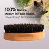 PERFEHAIR Boar Bristle Beard Brush for Men, Firm Bristles Wood Hair Comb for Mustache, Thin, Short Hair - Military Style
