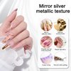 NAILKISS Metallic Mirror Painting Liner Gel Polish, Gold Metal Painted Drawing Gel with Build in Thin Brush, Mirror Chrome Gel Polish Nail Art Gel Liner Soak Off DIY Nail Art Manicure