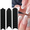 MOLILON 1188pcs French Tip Nail Stickers Moon V-Shaped Nail Design Stickers French Tip Nail Guides French Manicure Strips Nail Stencil for Nail Art Easy French Tip Nail Tool (Black, 36 Sheets)