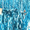Wavy Tinsel Foil Fringe Curtains 3 pcs Teal Blue Backdrop for Mermaid Birthday,Under The Sea Party,Baby Shark Birthday Decorations(3.2 ft x 6.6 ft)