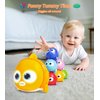 Baby Music Crawling Walking Toys for 0-6 6-12 Months Infants Tummy Time Toys, Magnetic Train Fishes Set, Light Up Fishing Game, Sorting and Stacking Toy for Toddler 1-3, Birthday Gifts for Boys Girls