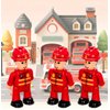 FUNERICA Toy Figures & Playsets - Fireman Action Figures for Kids - Firefighter Figurines - Little People Figures for Play, Fire Trucks, Fire Station Playsets - Mini People Community Helpers (4-Pack)
