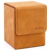 Sanseking Card Deck Box for MTG Commander Deck Box fits 100+ Single Sleeved Cards Lamb Leather Card Box Magic Card Boxes for MTG TCG CCG (Vertical,Brown)