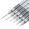 Komall Nail Art Liner Brushes, 6Pcs Painting Nail Art Brush Set Nail Dotting Drawing Tool for Long Lines, Thin Details, Fine Drawing Sizes 5/7/9/11/20/25mm(Silver)