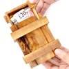 BSIRI Magic Box- Secret Box Brain Teaser Wooden Puzzle Boxes with Hidden Compartments. Ideal Mystery Box, Money Box, Jewelry Box, 3D Puzzle Lock Box, Gift Card, and Money Puzzle Box (Credit Card Size)