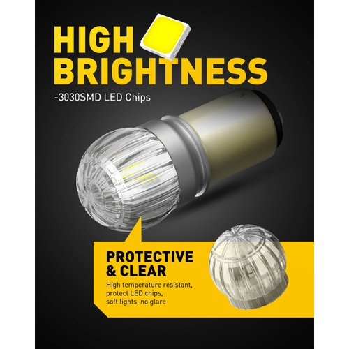 AUXITO 1157 LED Bulb White, 400% Brighter 1:1 Size, 7528 2057 2357 BAY15D Car Bulbs for for Tail Light, Reverse Backup light, Brake Signal, Parking Side Marker Light, Pack of 2