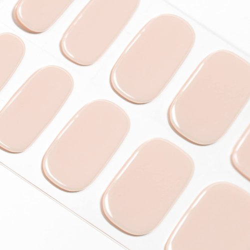 DANNI & TONI Semi Cured Nail Stickers (Chic Nude) Gel Nail Strips Solid Color Natural Nail Wraps 28 Stickers