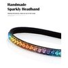Wecoe Rhinestone Headband Women Colorful Rainbow Pride Headband Women Non Slip Fashion Bling Sparkly Diamond Headband Hair Band Birthday Holiday Hair Accessories For Women Girls Holiday Gifts
