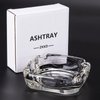 ZKKD Glass Ashtray, Home Ashtrays for Cigarettes, Outdoor Ashtray for Weed, Cigar Cool Ashtrays Cute Ashtray Square Transparent