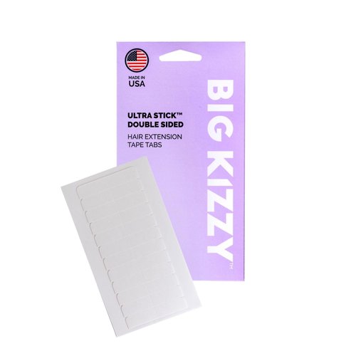 Big Kizzy Double Sided Ultra Stick Replacement Tape Tabs for Hair Extensions - 6-8+ Weeks of wear - Strong Hold and Residue Free Tape for Tape in Hair Extensions - 48 Tabs