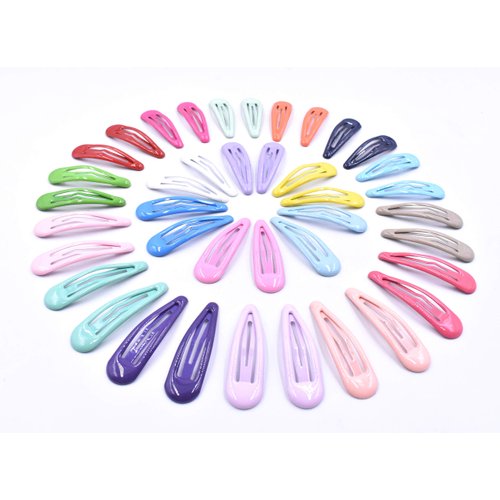 Art&Beauty 20 Pairs Assorted Color Glossy Snap Prong Clips Non-Slip Hair Clips Barrettes for Girls Ladies Women