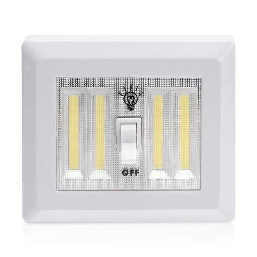 AlltroLite LED Closet Light Switch | 400 Lumen Wireless Battery Powered COB Night Light | Stick On Magnetic Battery Lights for Under Cabinet, Shelf, Shed, Kitchen, Garage, Attic, RV, DIY