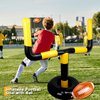 4 Pcs Jumbo Inflatable Football Set Include 1 Giant Inflatable Football Goal Post and 3 Pcs Blow Up Football Beach Balls for Summer Beach Lawns Outdoor Sports Games