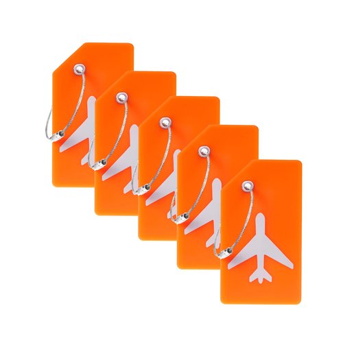 Silicone Luggage Tag for Suitcase, Bag Tags for Backpacks Baggage Handbag School Instrument Tag Label Travel Essentials by Gostwo（Orange）