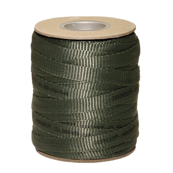 DeepRoot ArborTie Tree Straps for Staking and Guying, Flexible Tree Support Straps, Versatile Tree Rope, Tree Ties For Street Trees, Orchards, and Landscape Trees, 250’ Roll, Olive (AT 2G)