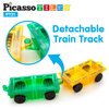 PicassoTiles 2pcs Magnetic Tiles Expansion Car Truck Building Blocks Compatible Set, Kids Magnet Bricks STEM Learning Toys, Magnetic Add-ons, Car Toys, Toddler Preschool 3 Years and up Boys and Girls