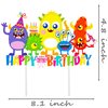 Monster Birthday Cake Topper Monster Bash Birthday Party Supplies Little Monster Cake Decorations for Kids Cartoon Monster Theme Birthday Party Baby Shower Cake Decorations Supplies