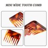 Mini Wide Tooth Detangling Comb for Curly, Wavy Hair - Portable Shower and Beard Comb for Men and Women, Styling for Wet, Dry, Long Hair (Brown)