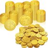 Charniol 200 Pcs Pirate Gold Coins Plastic Gold Treasure Coins Pirate Coins Fake Gold Coins Decorations for Favor Party