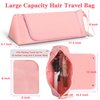 Large Hair Tools Travel Bag and Heat Resistant Mat, 2-in-1 Hair Travel Bag for Curling Iron, Flat Irons, Straighteners, Hanging Travel Hair Tool Bag Travel Essentials for Women, Hangable Handles, Pink