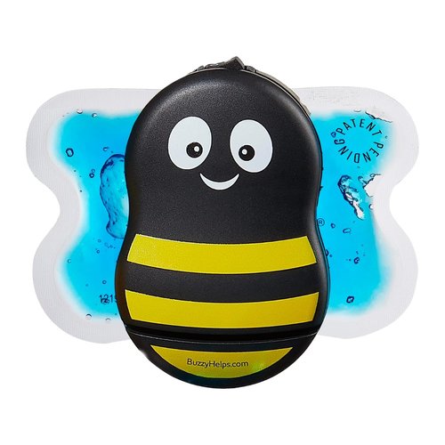 Buzzy - Personal Vibrating Ice Pack - As Seen On Shark Tank - Pain Relief for Shots, IVF, Insulin, Treatments, Vaccines - at Home First Aid - Solution to Reduce Needle Pain & Fear - Striped