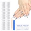 HOSAILY Gel Nail Strips Set, Mirror Chrome Silver Gel Nail Stickers, Long Lasting UV Free Gloss Nail Wraps, Easy to Apply Remove-Includes 22 Nail Wraps, 2 Prep Pads, 1 Nail File and 1 Wooden Stick